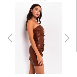 Brown faux leather dress brand new!!!